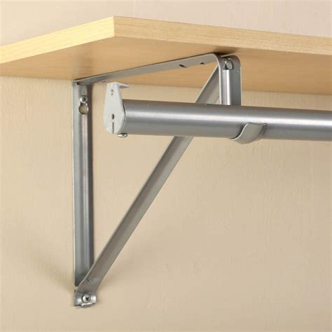 closet shelf bracket with rod holder for metal|wall mounted closet shelf brackets.